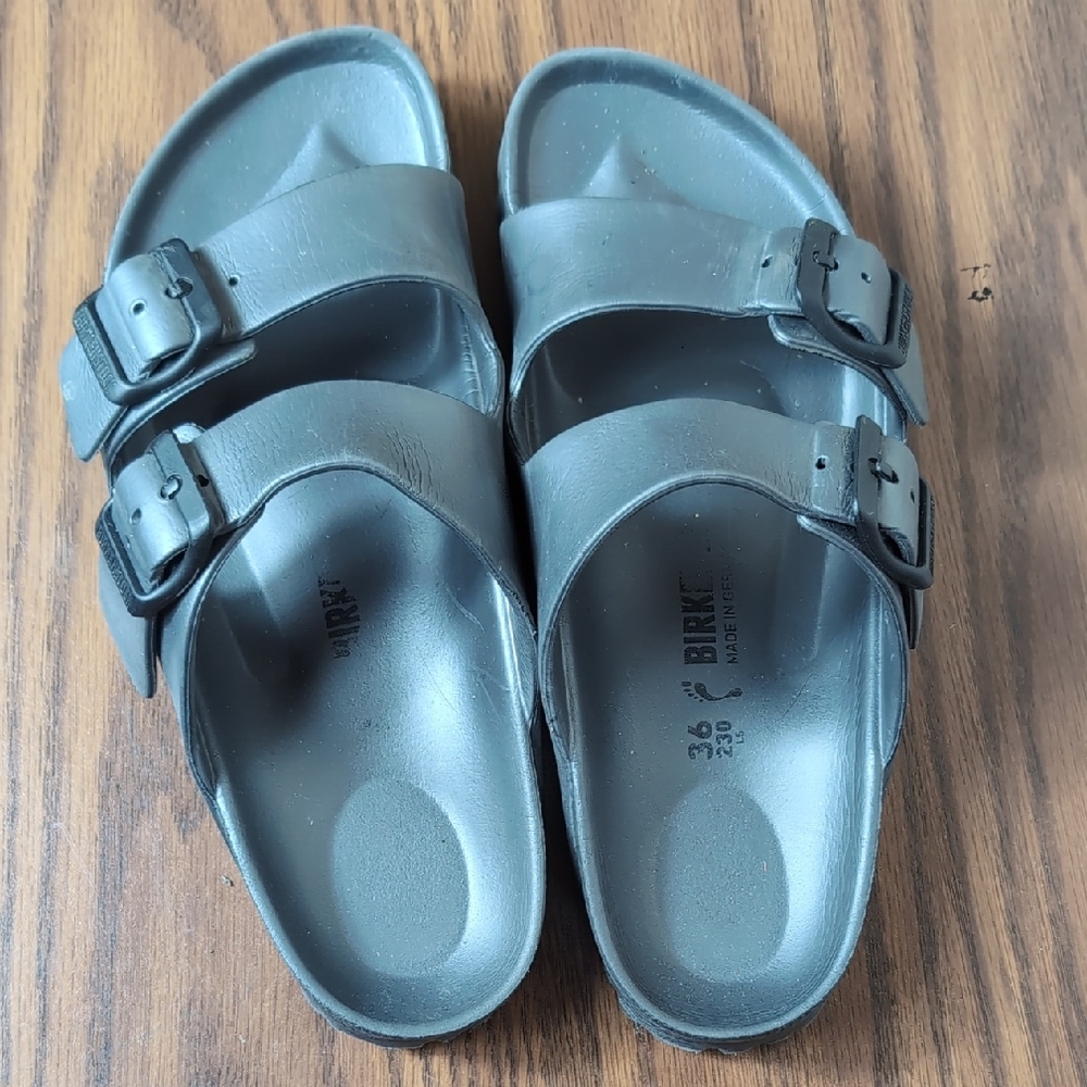 Birkenstock Kids Charcoal Slide Sandals